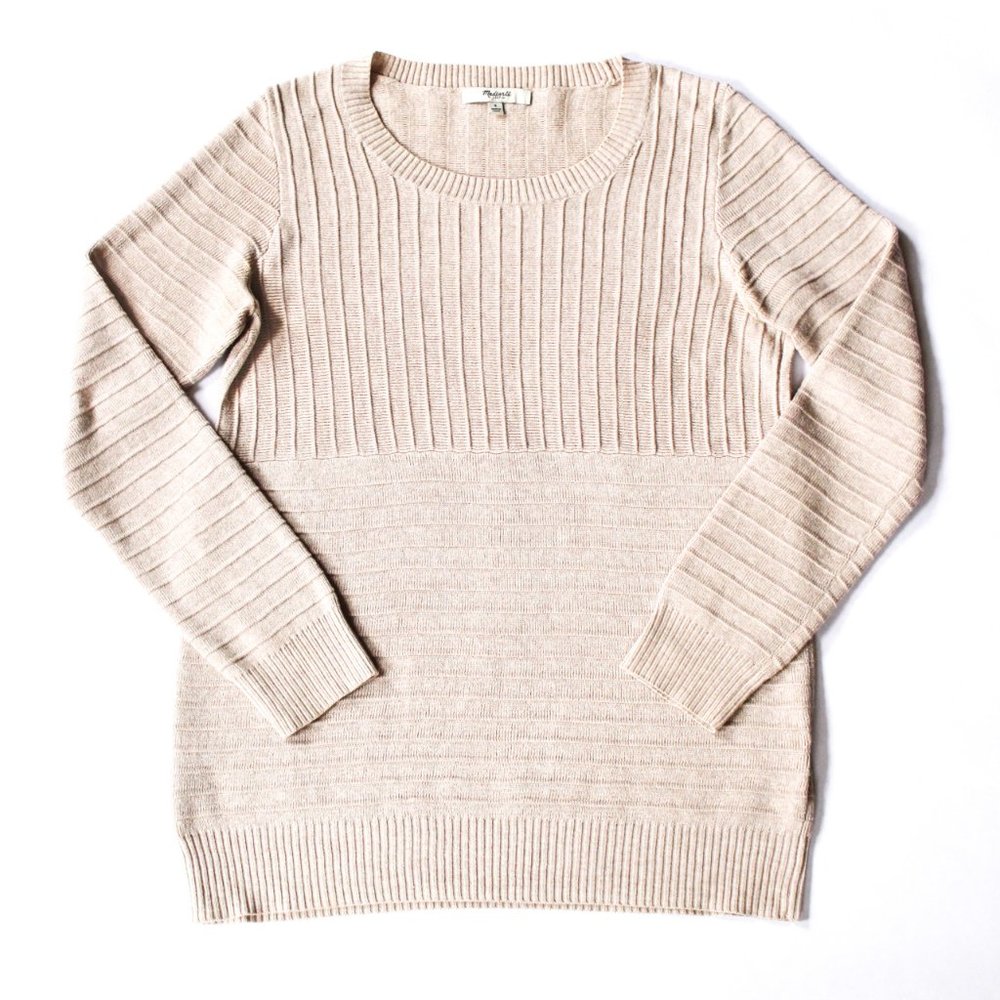 Madewell Women's Small Crewneck Sweater, Beige